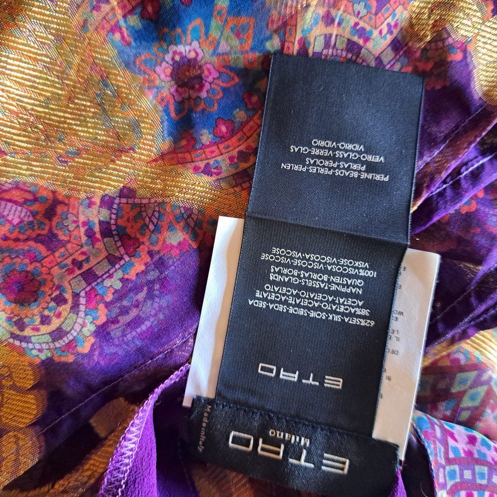 Etro Purple and Gold Patterned Fabric